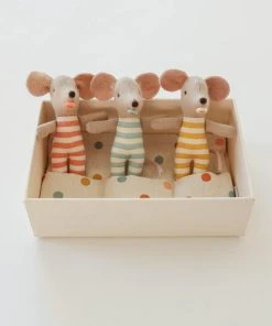 Maileg Baby Mice Triplet Toys In Matchbox