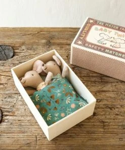 Maileg Baby Mice Twin Toys In Matchbox