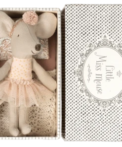 Maileg Little Sister Dance Mouse In Daybed