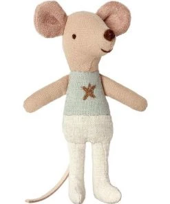 Maileg Little Brother Mouse In A Matchbox Star Vest