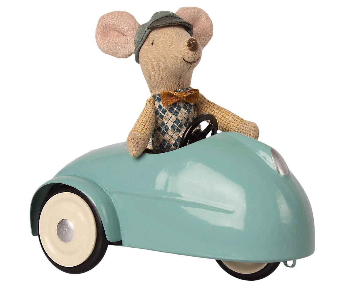 Maileg Christmas Mouse Car With Garage Blue