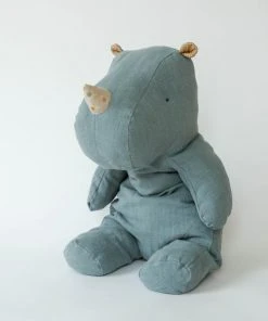 Maileg Large Rhino Toy Dusty Blue
