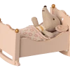 Maileg Cradle, Baby Mouse - Rose