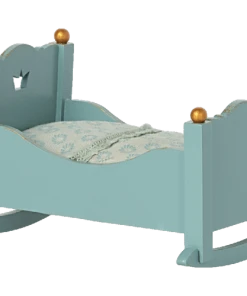 Maileg Cradle Baby Mouse Blue