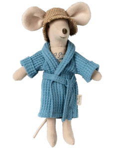 Maileg Accappatoio Dusty Blue Topolino Papà