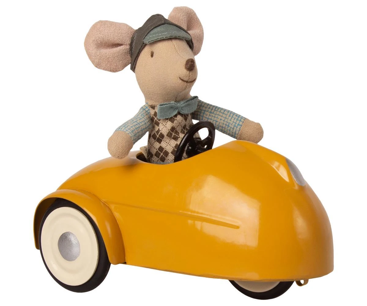 Maileg Christmas Mouse Car With Garage Yellow
