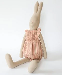 Maileg Rabbit In Striped Jumpsuit - Size 5