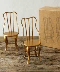 Maileg Vintage Golden Chair Pair For Mice
