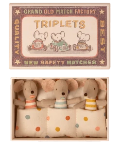 Maileg Triplets - Baby Mice In A Matchbox