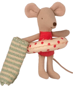 Maileg Little Sister Mouse In Cabin De Plage/ Beach Hut