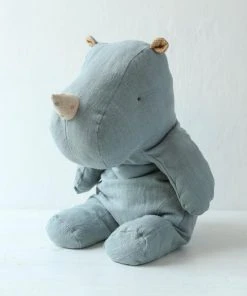 Maileg Large Rhino Toy Dusty Blue