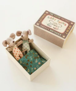 Maileg Baby Mice Twin Toys In Matchbox