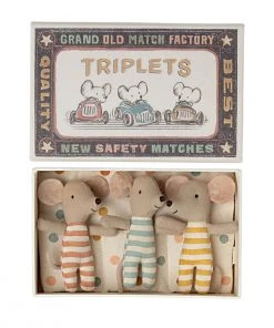 Maileg New Baby Mice Triplets In Matchbox