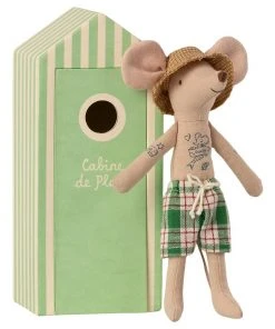 Maileg Daddy Mouse In His Beach Cabin Toy