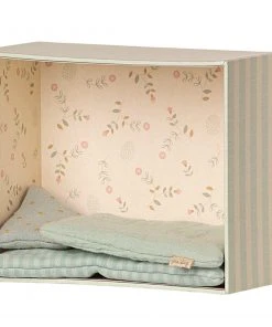 Maileg Baby Room Set with Micro Rabbit - Mint Blue