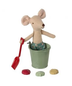 Maileg Beach Set Miniature Shovel, Bucket, Shells