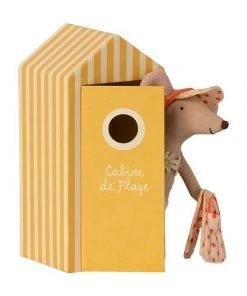 Maileg Beach Mice Big Sister In Cabine De Plage
