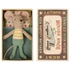 Maileg Little Brother Mouse with Yellow T-Shirt in Matchbox Toy