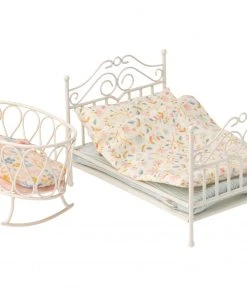 Maileg Cradle With Sleeping Bag Micro Off White