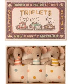 Maileg Baby Mice Triplets In Matchbox