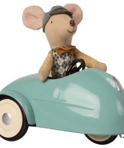 Maileg Little Brother Mouse Car With Garage Blue