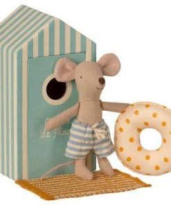 Maileg Little Brother Mouse In Beach Cabin