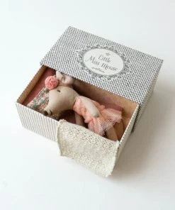 Maileg Little Sister Dance Mouse In Daybed