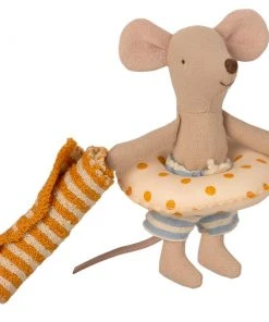 Maileg Little Brother Mouse In His Beach Cabin Toy