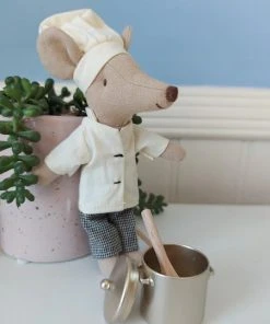 Maileg Chef Mouse With Soup Pot And Spoon