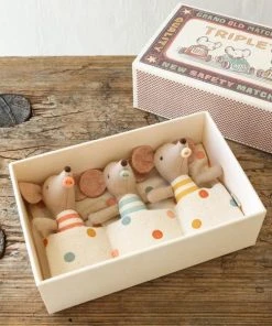 Maileg Baby Mice Triplet Toys In Matchbox