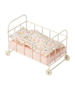 Maileg Baby Cot White Metal Micro