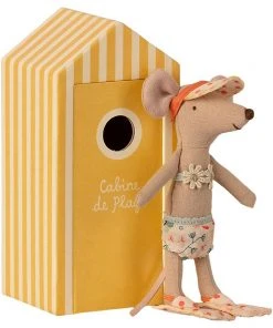 Maileg Big Sister Mouse In Her Beach Cabin Toy