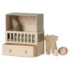 Maileg Baby Room Set with Micro Rabbit - Mint Blue