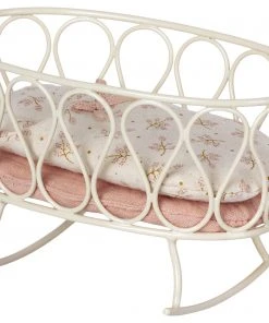 Maileg Micro White Cradle With Sleeping Bag