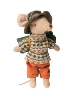 Maileg Hiker Big Brother Mouse in His Pneumatic Boat