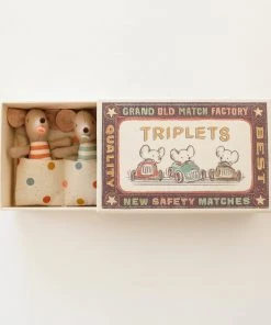 Maileg Baby Mice Triplet Toys In Matchbox