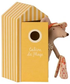 Maileg Big Sister Mouse In Her Beach Cabin Toy