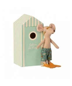 Maileg Beach Mice Big Brother in Cabin De Plage
