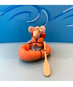 Maileg Hiker Big Sister Mouse and His Pneumatic Boat