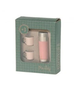Maileg Thermos And Cups Miniature - Soft Coral