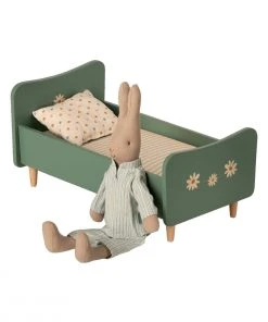 Maileg Mini Wooden Bed Mint Blue