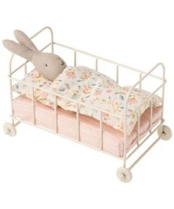 Maileg Baby Cot White Metal Micro
