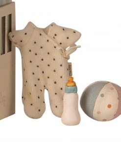 Maileg Baby Room Set with Micro Rabbit - Mint Blue