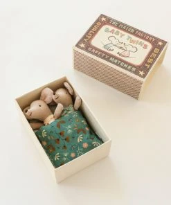 Maileg Baby Mice Twin Toys In Matchbox