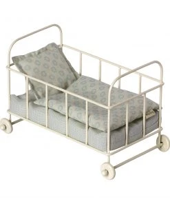 Maileg Cot Bed, Micro - Powder Blue