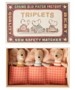Maileg Baby Mice Triplets In Matchbox