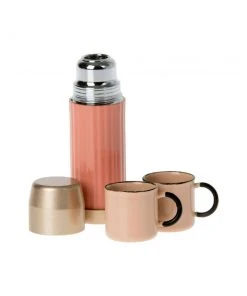 Maileg Thermos And Cups Miniature - Soft Coral