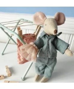 Maileg Mint Metal Clothesline with Tongs